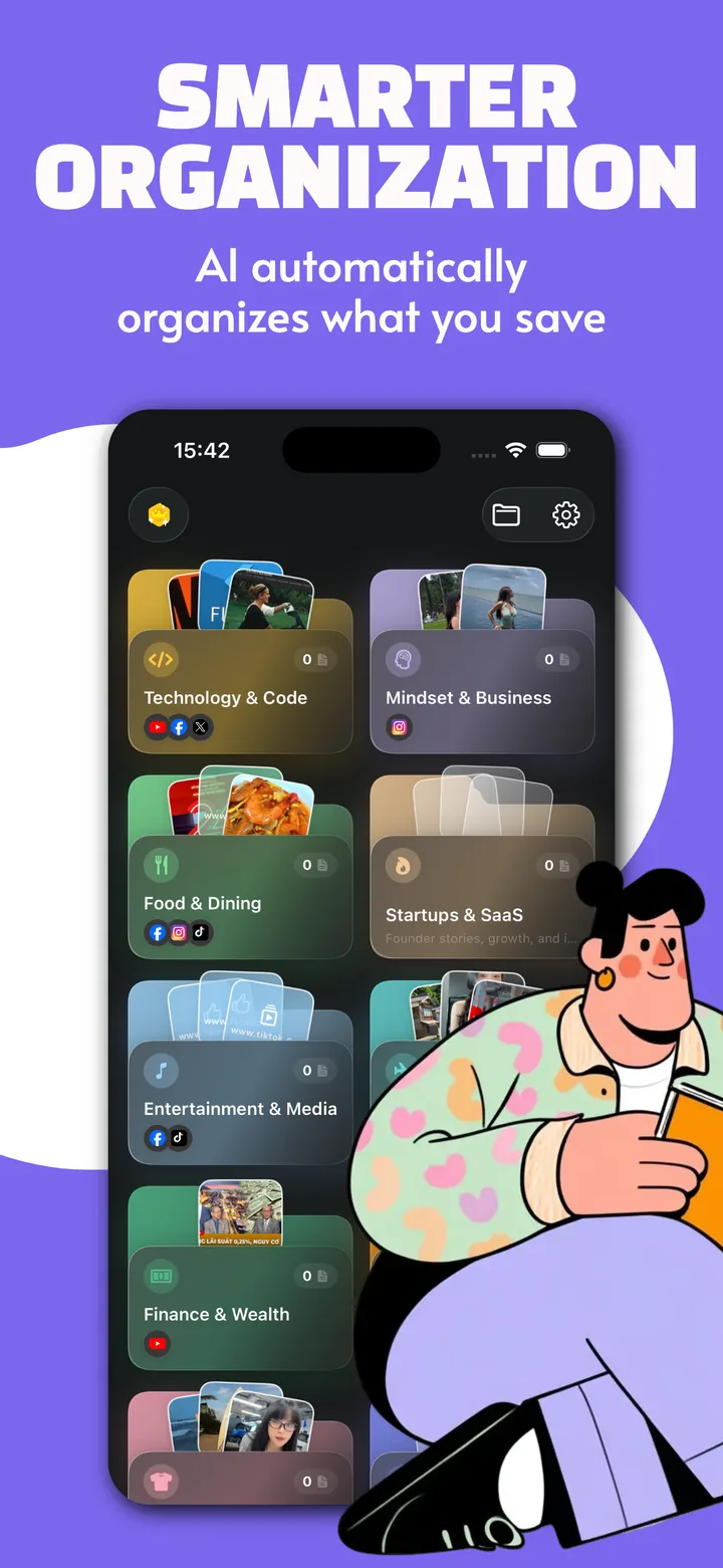 Savo app store screen showing topic vaults