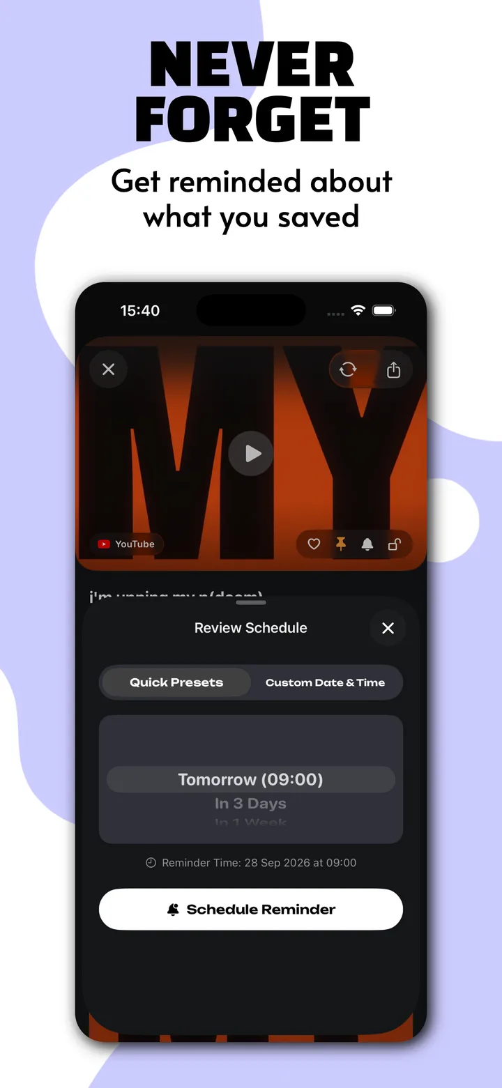Savo app store screen showing a review reminder